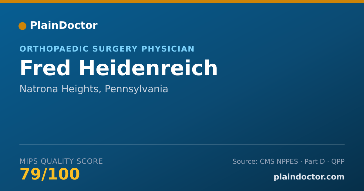 Shareable card for Fred Heidenreich - Orthopaedic Surgery Physician, Natrona Heights, PA