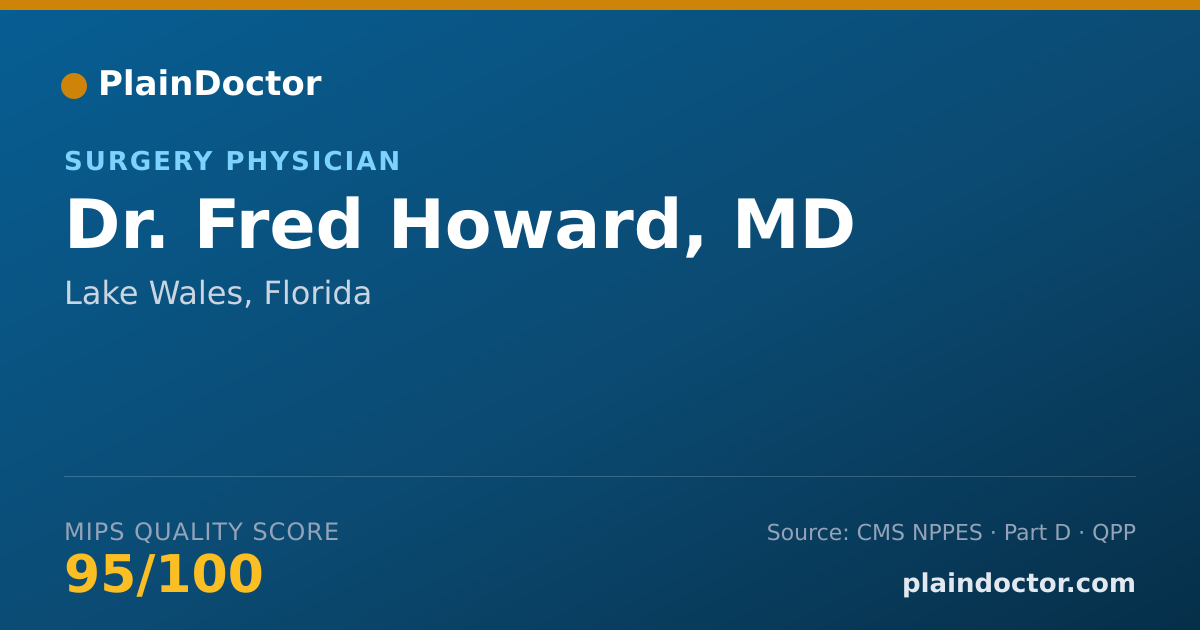 Shareable card for Fred Howard, MD - Surgery Physician, Lake Wales, FL