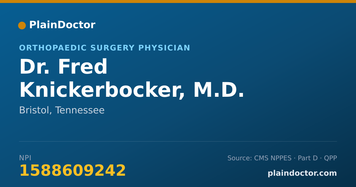 Shareable card for Fred Knickerbocker, M.D. - Orthopaedic Surgery Physician, Bristol, TN