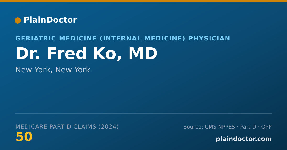 Shareable card for Fred Ko, MD - Geriatric Medicine (Internal Medicine) Physician, New York, NY