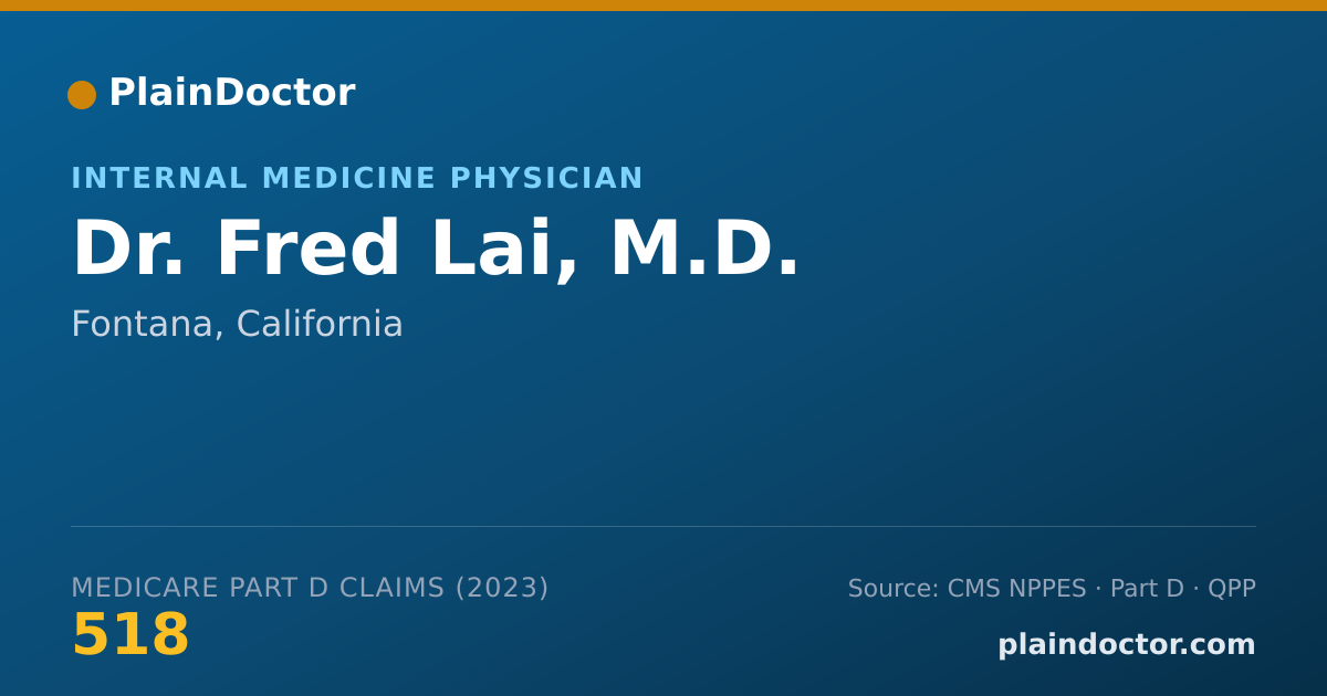 Shareable card for Fred Lai, M.D. - Internal Medicine Physician, Fontana, CA