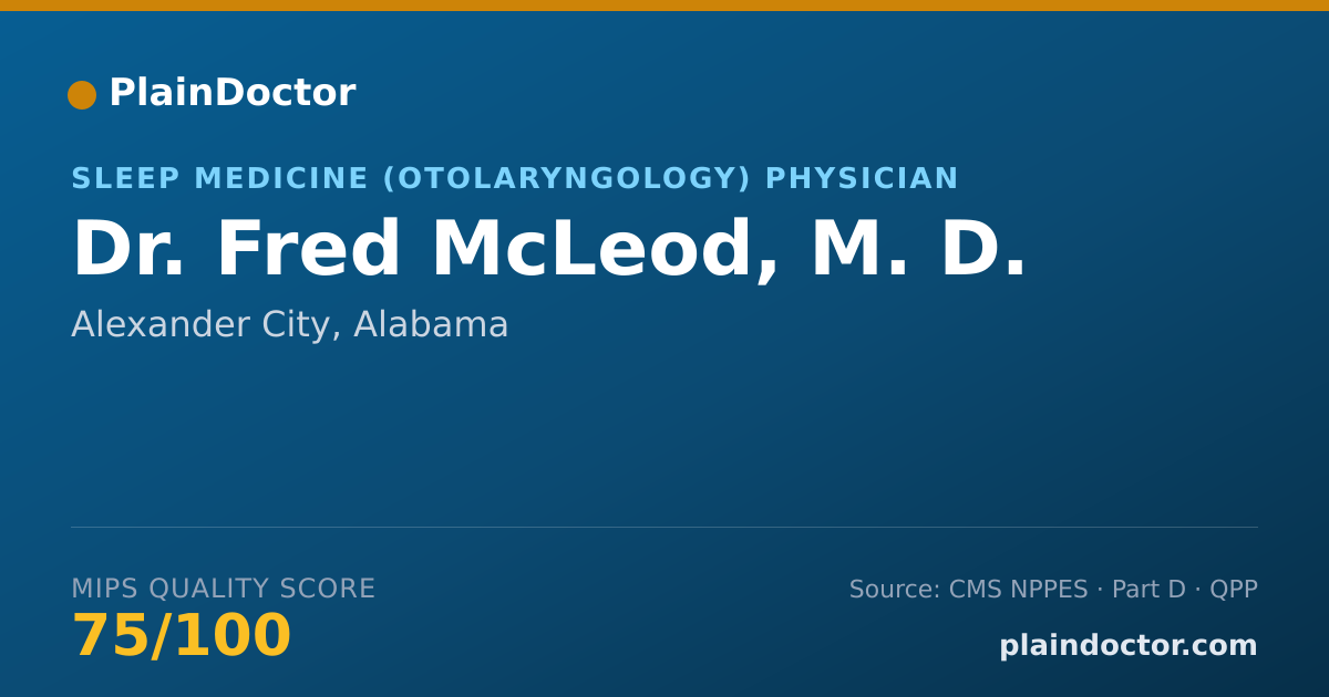 Shareable card for Fred McLeod, M. D. - Sleep Medicine (Otolaryngology) Physician, Alexander City, AL