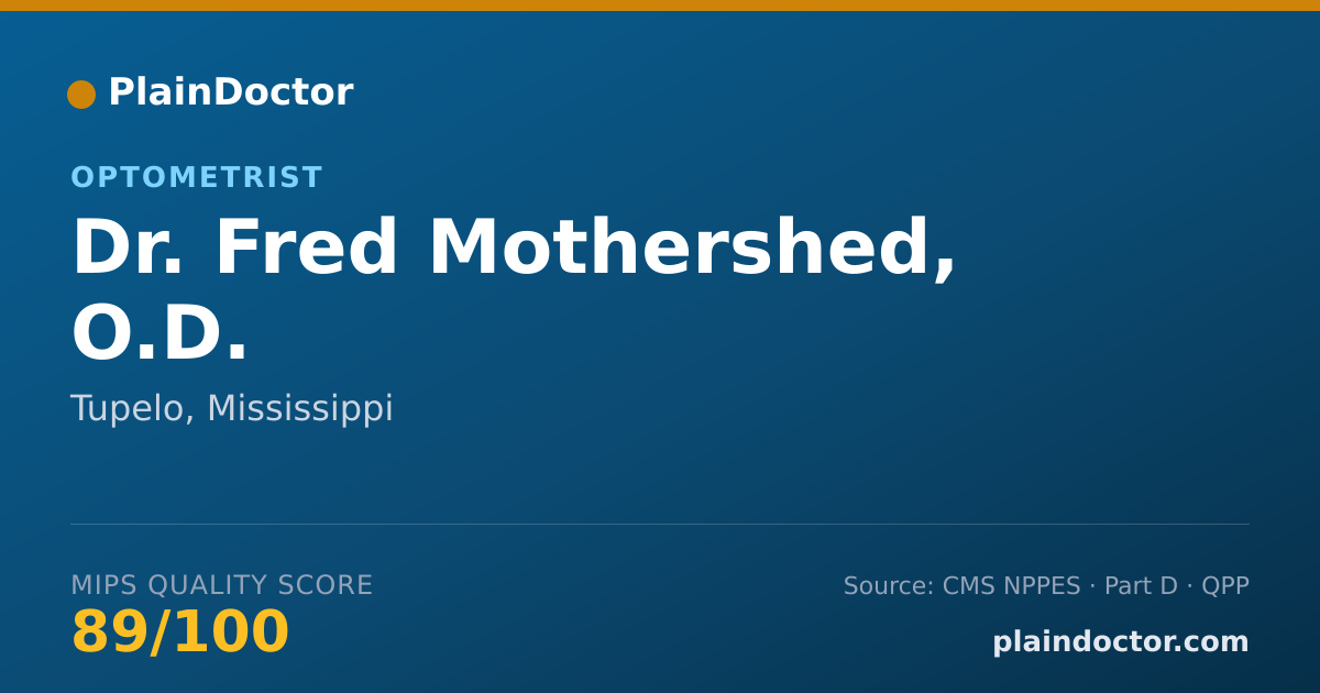Shareable card for Fred Mothershed, O.D. - Optometrist, Tupelo, MS