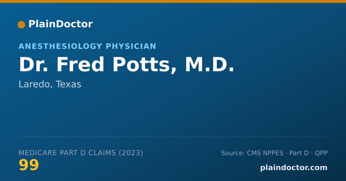Shareable card for Fred Potts, M.D. - Anesthesiology Physician, Laredo, TX