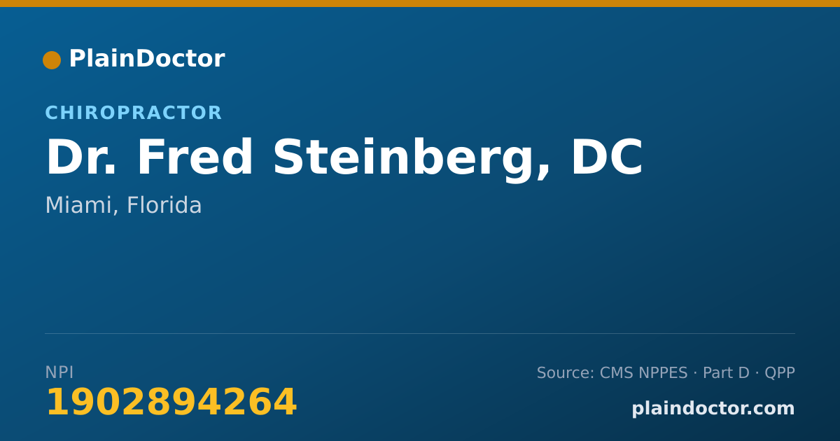 Shareable card for Fred Steinberg, DC - Chiropractor, Miami, FL