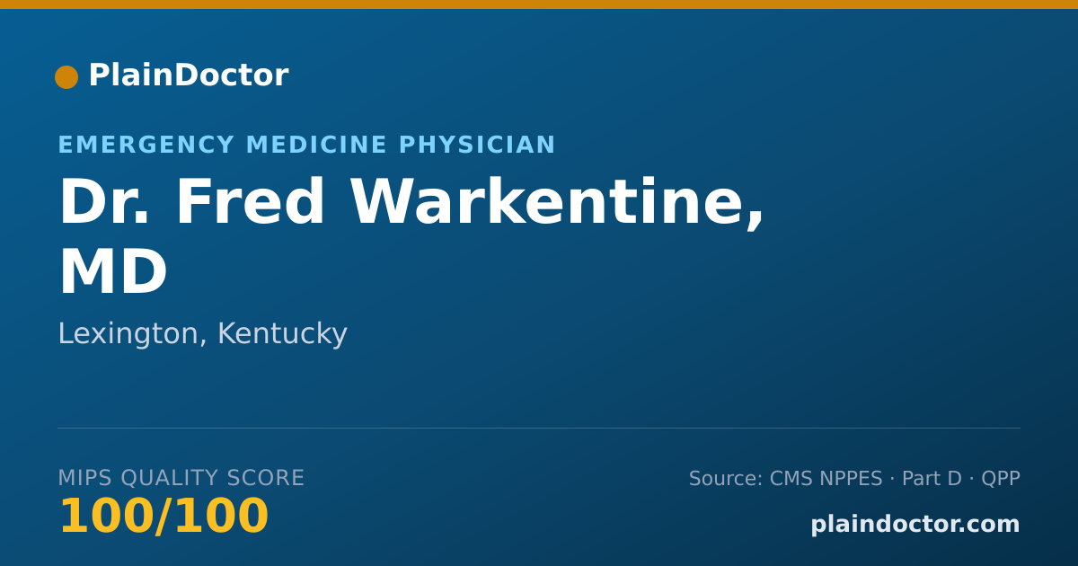 Shareable card for Fred Warkentine, MD - Emergency Medicine Physician, Lexington, KY