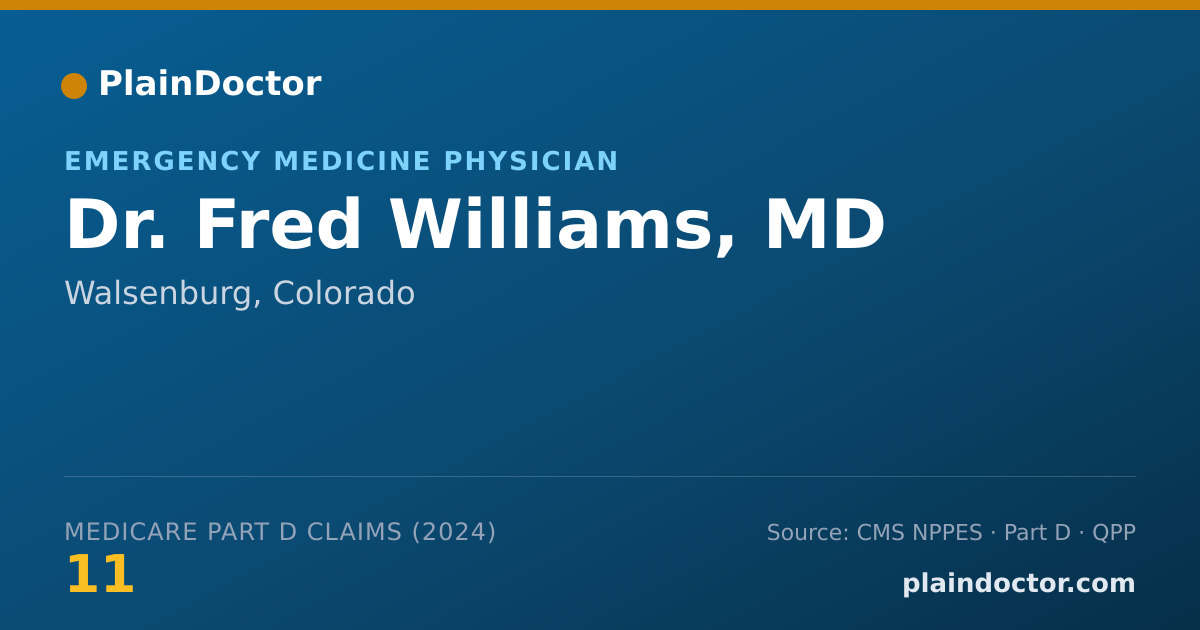 Shareable card for Fred Williams, MD - Emergency Medicine Physician, Walsenburg, CO