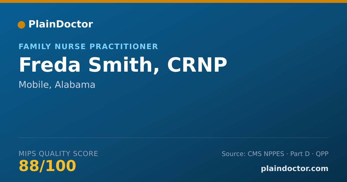 Shareable card for Freda Smith, CRNP - Family Nurse Practitioner, Mobile, AL