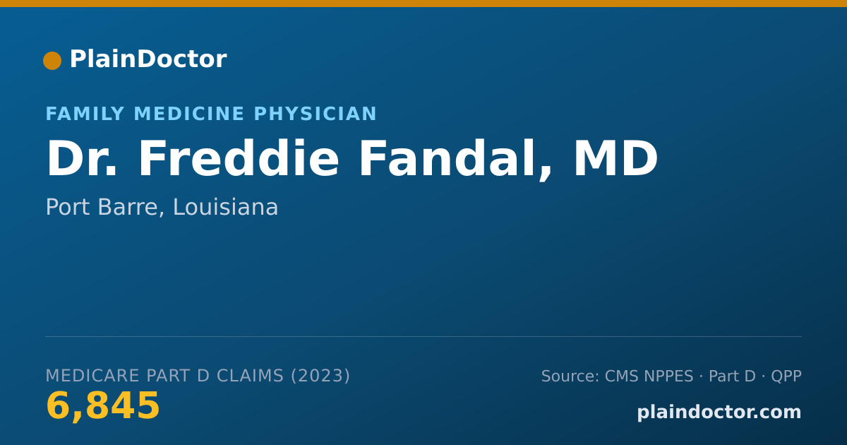 Shareable card for Freddie Fandal, MD - Family Medicine Physician, Port Barre, LA