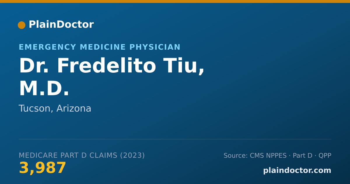 Shareable card for Fredelito Tiu, M.D. - Emergency Medicine Physician, Tucson, AZ