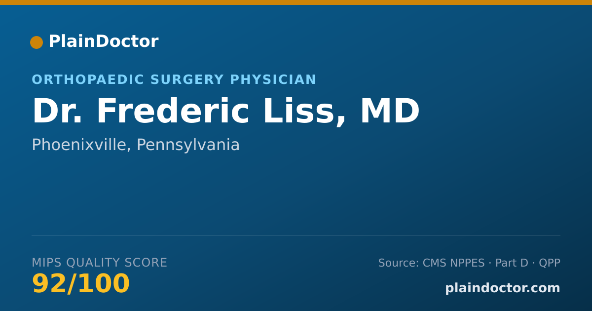 Shareable card for Frederic Liss, MD - Orthopaedic Surgery Physician, Phoenixville, PA