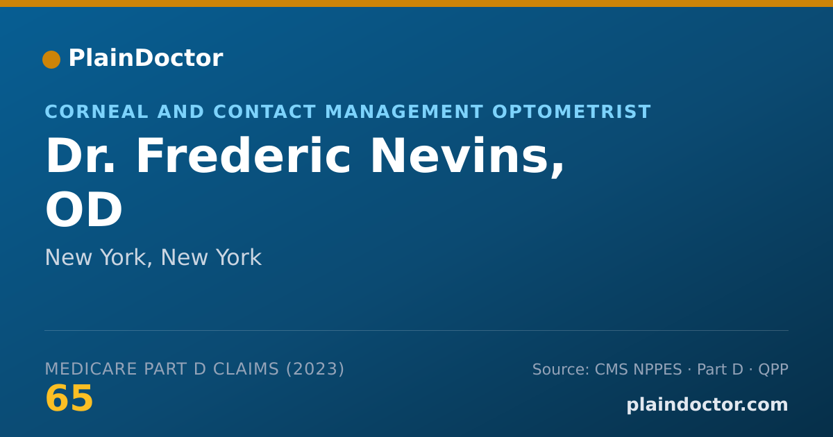 Shareable card for Frederic Nevins, OD - Corneal and Contact Management Optometrist, New York, NY