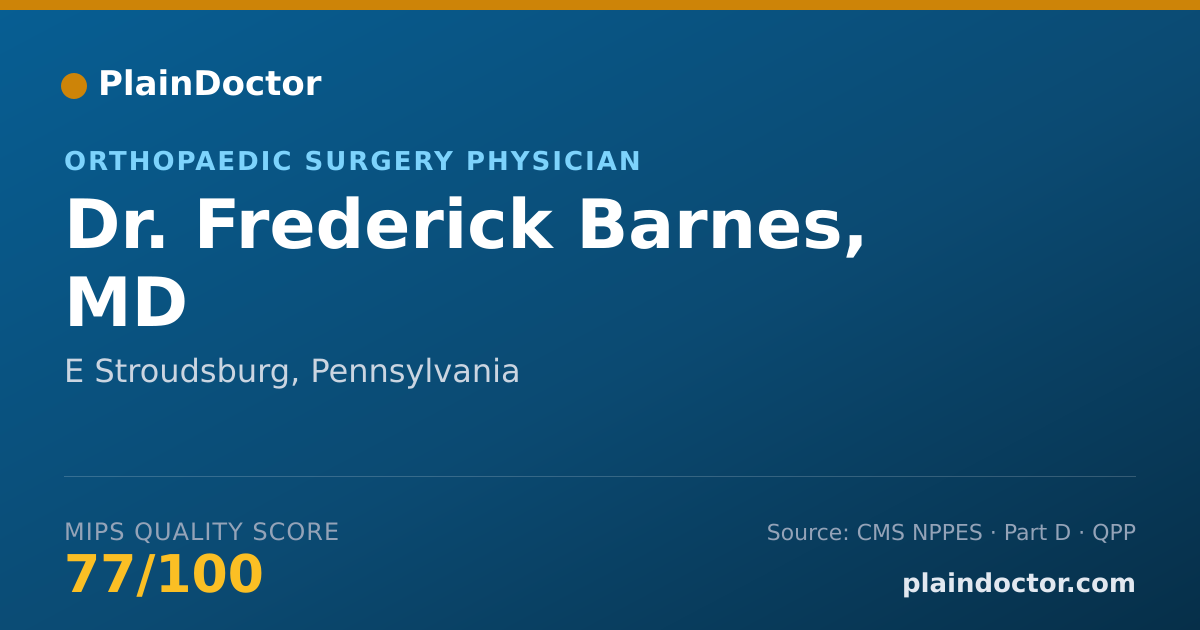 Shareable card for Frederick Barnes, MD - Orthopaedic Surgery Physician, E Stroudsburg, PA