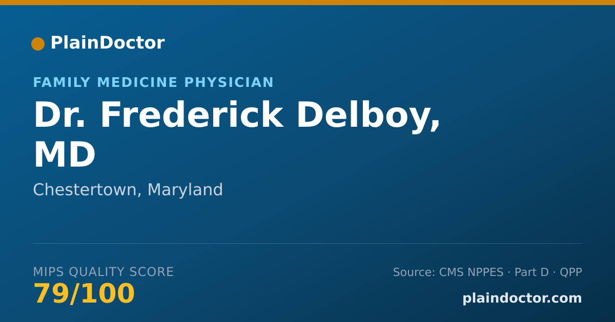 Shareable card for Frederick Delboy, MD - Family Medicine Physician, Chestertown, MD
