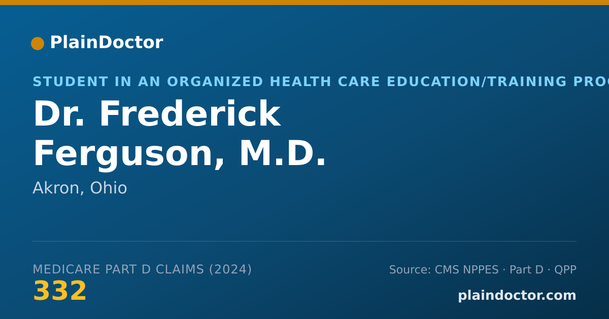 Shareable card for Frederick Ferguson, M.D. - Student in an Organized Health Care Education/Training Program, Akron, OH