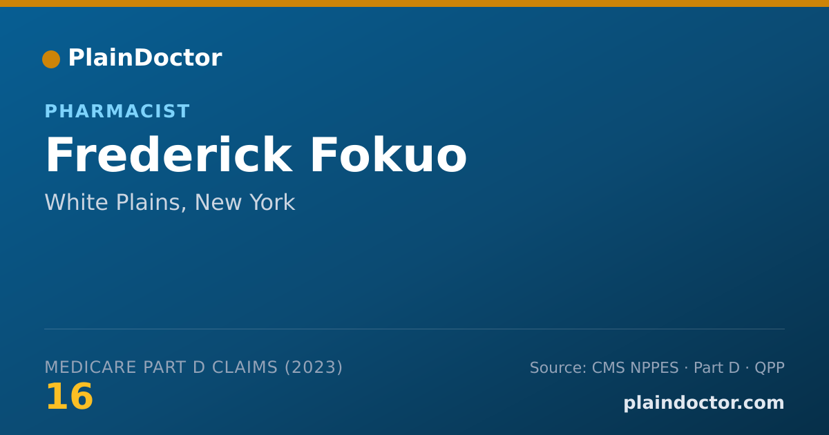 Shareable card for Frederick Fokuo - Pharmacist, White Plains, NY
