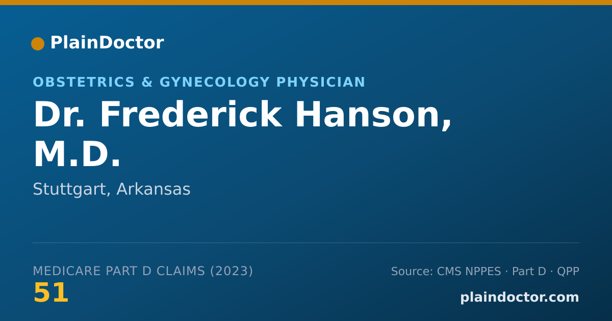 Shareable card for Frederick Hanson, M.D. - Obstetrics & Gynecology Physician, Stuttgart, AR