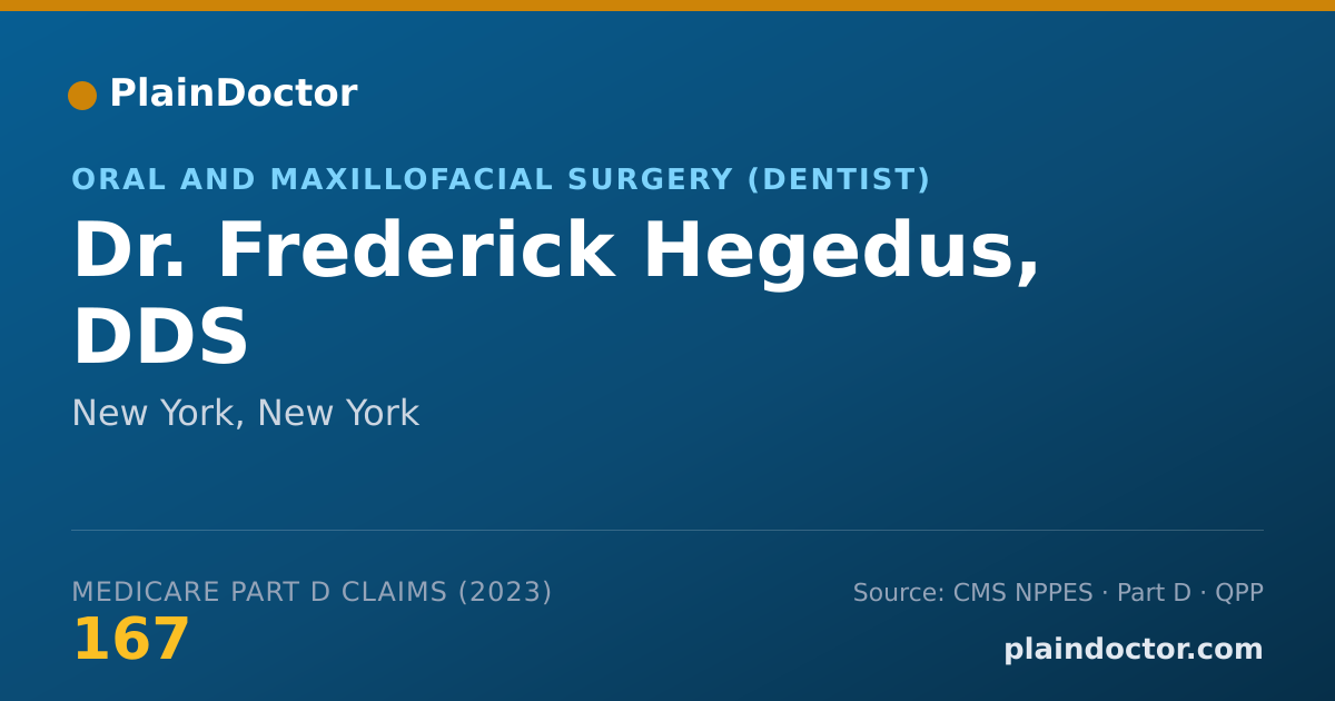 Shareable card for Frederick Hegedus, DDS - Oral and Maxillofacial Surgery (Dentist), New York, NY