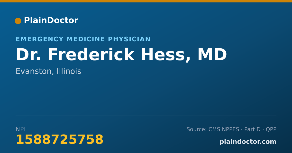 Shareable card for Frederick Hess, MD - Emergency Medicine Physician, Evanston, IL