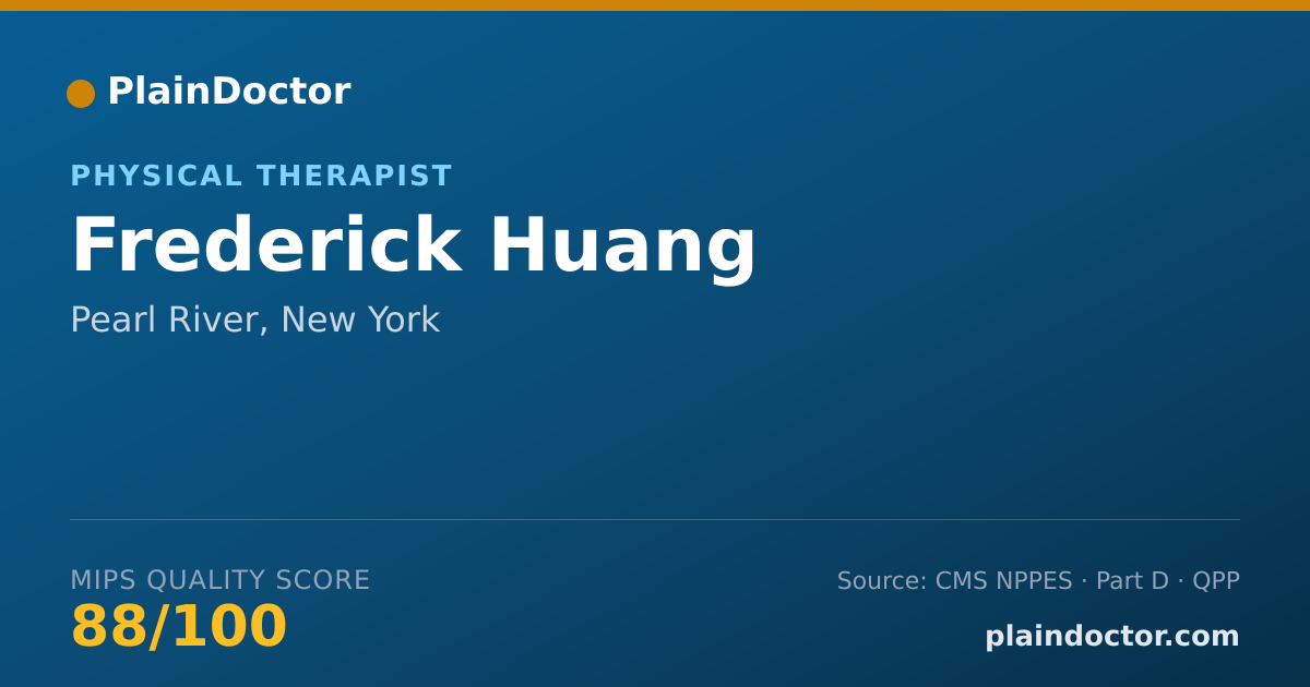 Shareable card for Frederick Huang - Physical Therapist, Pearl River, NY