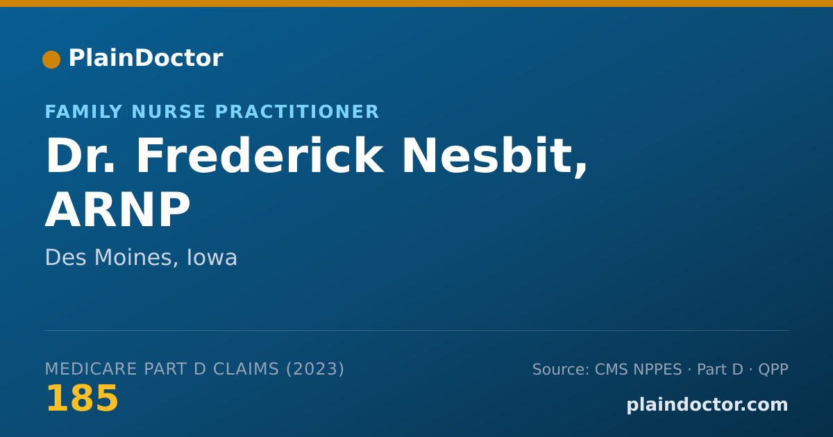 Shareable card for Frederick Nesbit, ARNP - Family Nurse Practitioner, Des Moines, IA