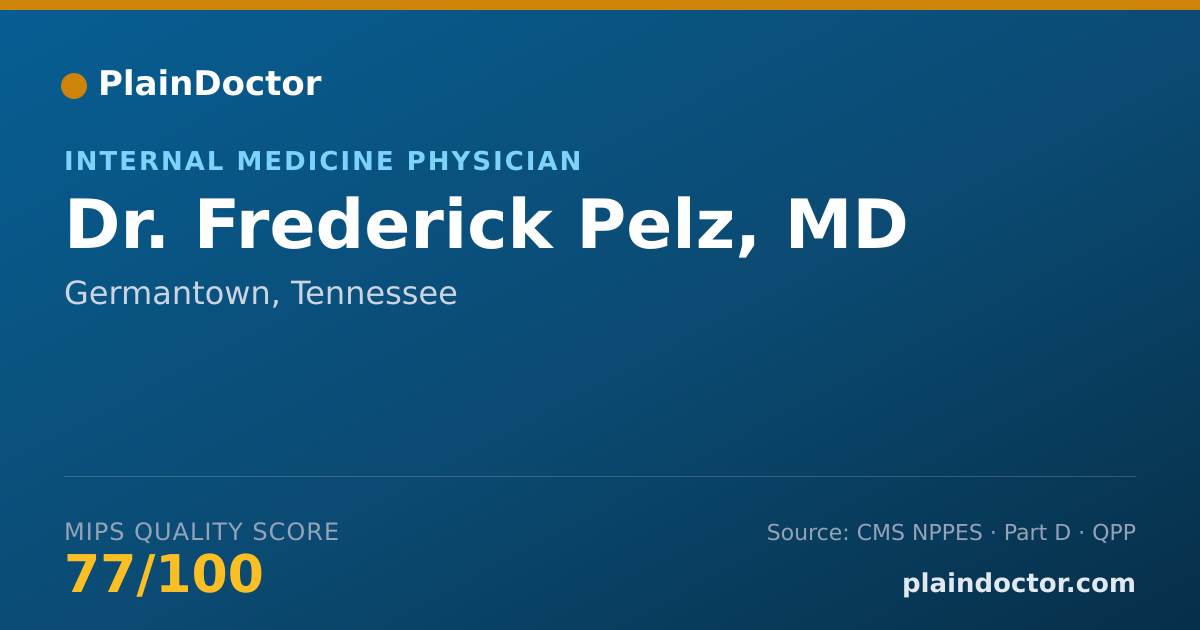 Shareable card for Frederick Pelz, MD - Internal Medicine Physician, Germantown, TN