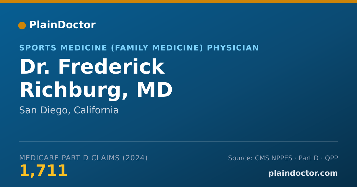 Shareable card for Frederick Richburg, MD - Sports Medicine (Family Medicine) Physician, San Diego, CA