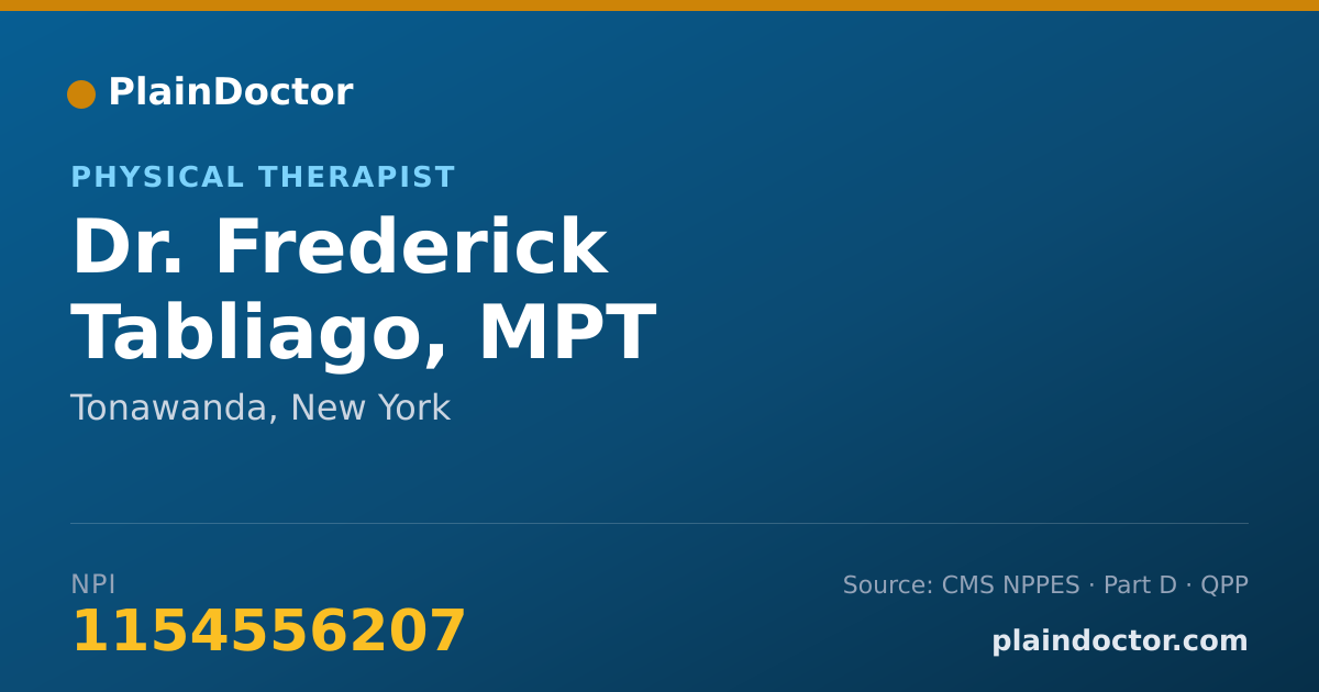 Shareable card for Frederick Tabliago, MPT - Physical Therapist, Tonawanda, NY