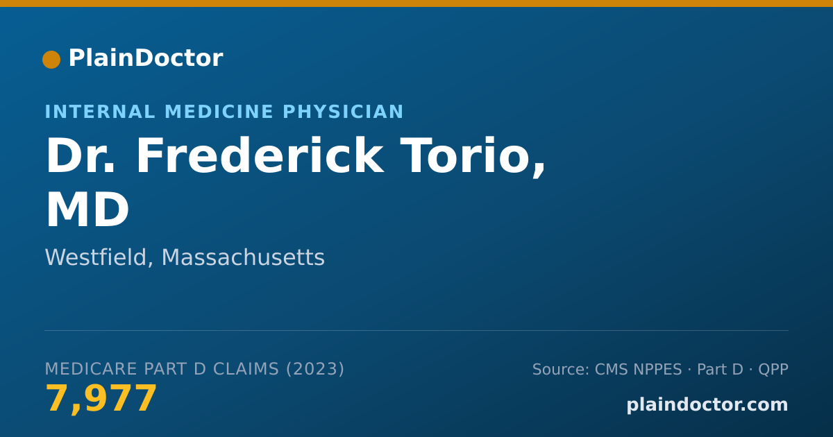 Shareable card for Frederick Torio, MD - Internal Medicine Physician, Westfield, MA