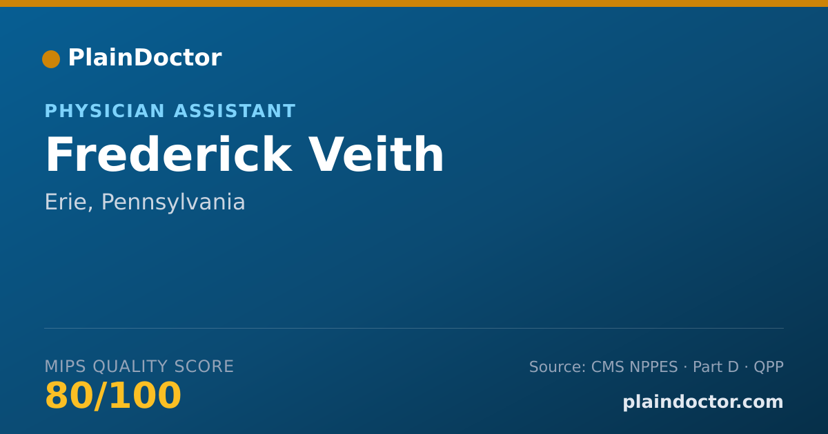 Shareable card for Frederick Veith - Physician Assistant, Erie, PA