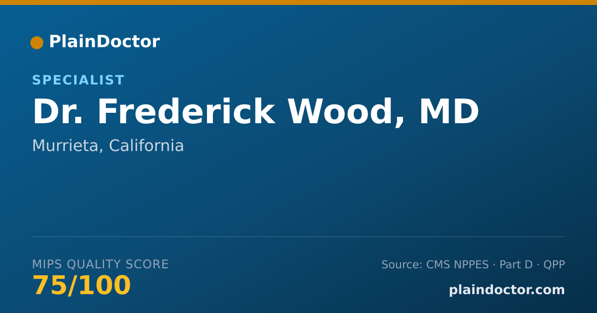 Shareable card for Frederick Wood, MD - Cardiovascular Disease Physician, Murrieta, CA