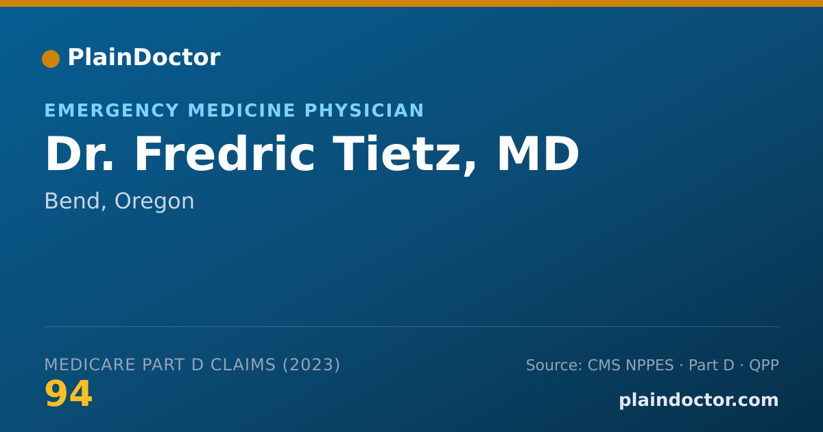 Shareable card for Fredric Tietz, MD - Emergency Medicine Physician, Bend, OR
