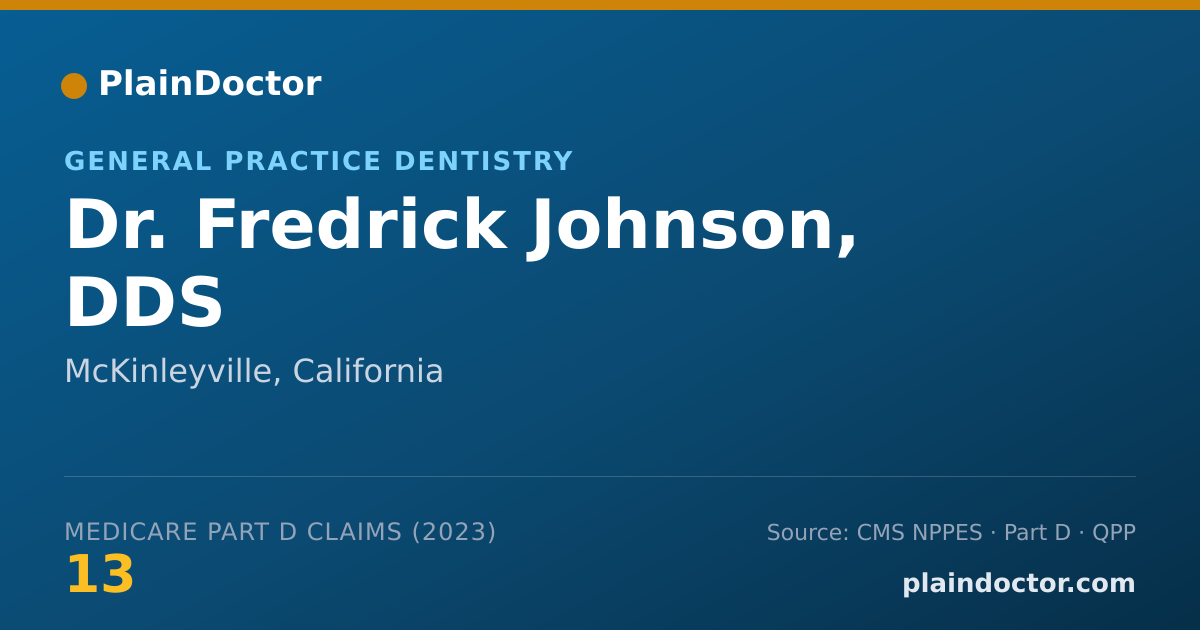 Shareable card for Fredrick Johnson, DDS - General Practice Dentistry, McKinleyville, CA