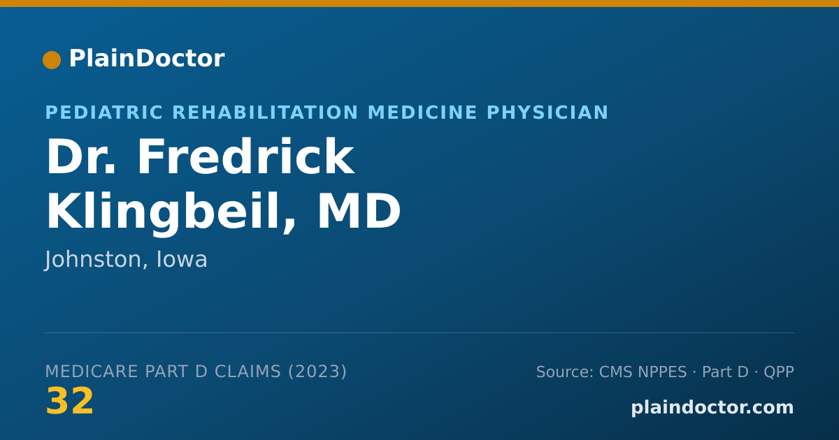 Shareable card for Fredrick Klingbeil, MD - Pediatric Rehabilitation Medicine Physician, Johnston, IA