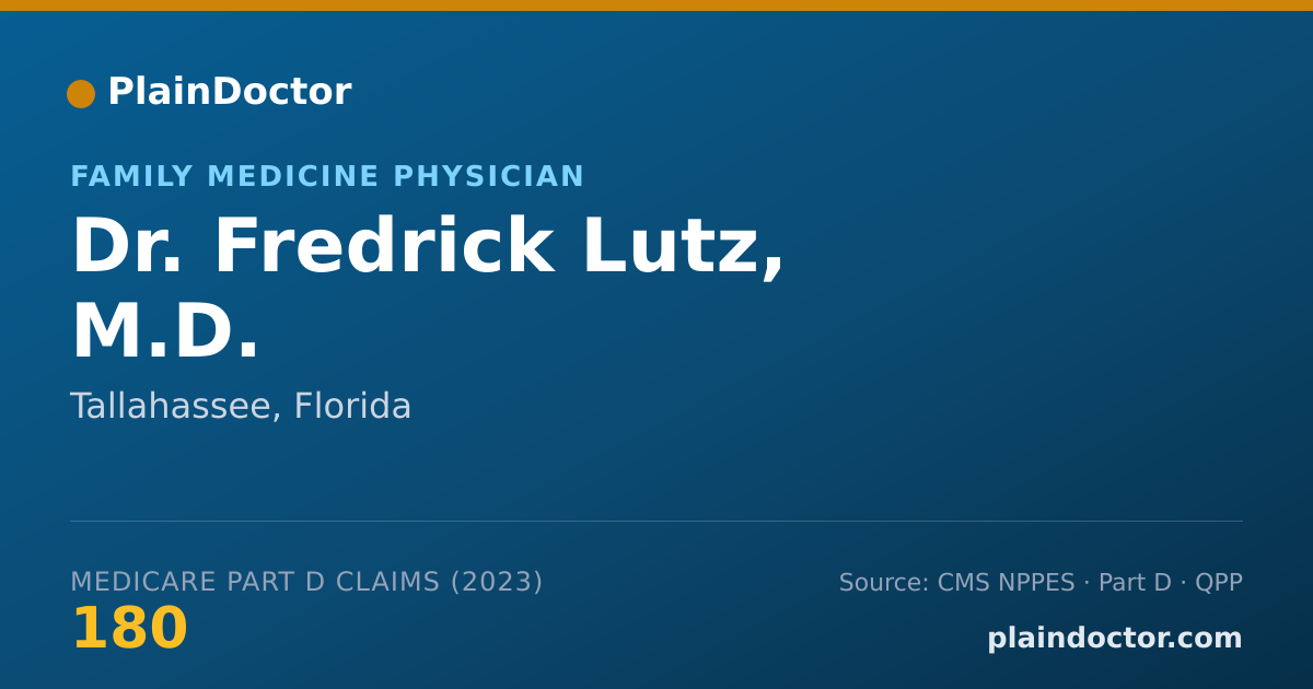 Shareable card for Fredrick Lutz, M.D. - Family Medicine Physician, Tallahassee, FL