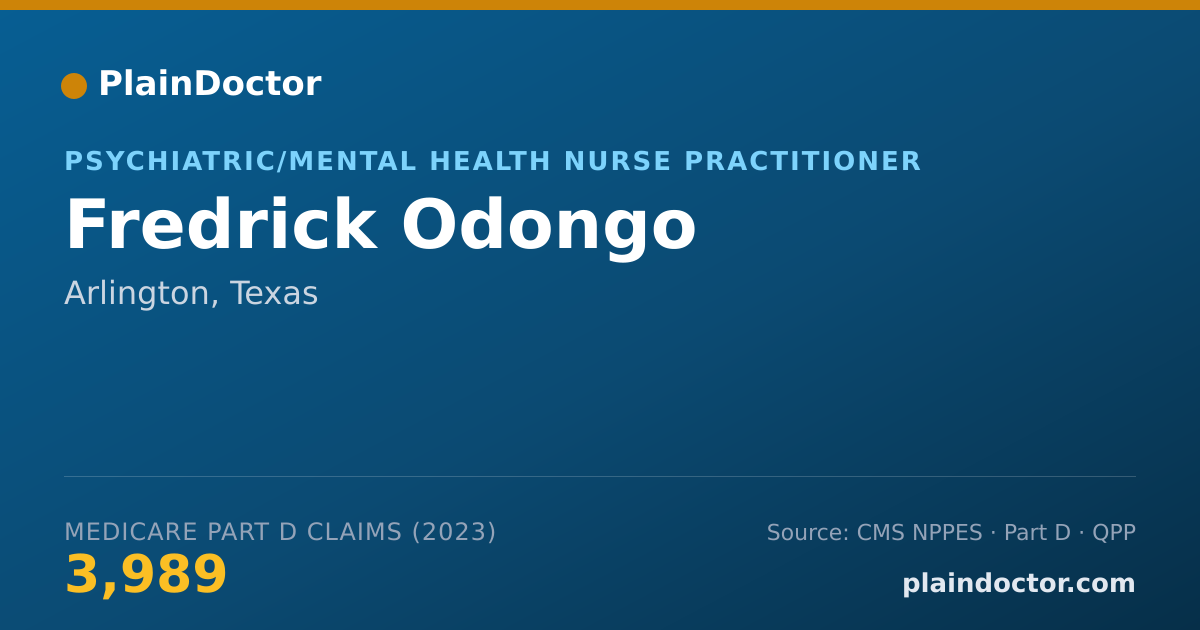 Shareable card for Fredrick Odongo - Psychiatric/Mental Health Nurse Practitioner, Arlington, TX