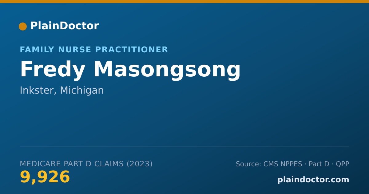 Shareable card for Fredy Masongsong - Family Nurse Practitioner, Inkster, MI