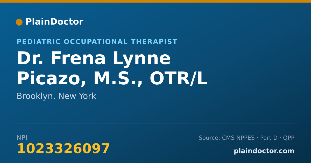 Shareable card for Frena Lynne Picazo, M.S., OTR/L - Pediatric Occupational Therapist, Brooklyn, NY
