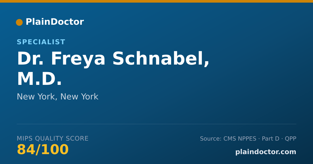 Shareable card for Freya Schnabel, M.D. - Specialist, New York, NY