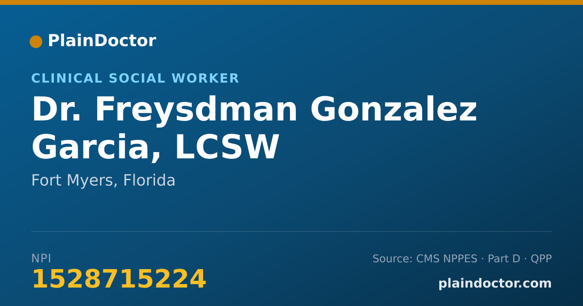 Shareable card for Freysdman Gonzalez Garcia, LCSW - Clinical Social Worker, Fort Myers, FL