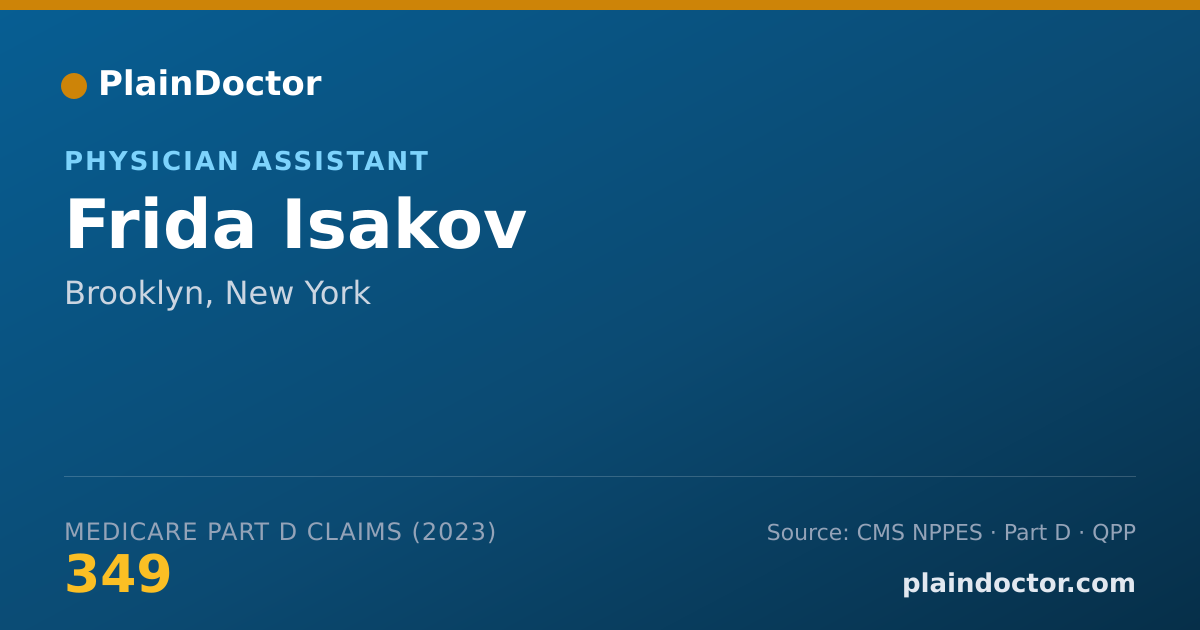 Shareable card for Frida Isakov - Physician Assistant, Brooklyn, NY