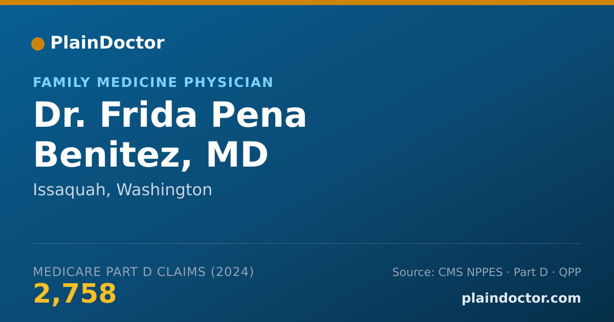 Shareable card for Frida Pena Benitez, MD - Family Medicine Physician, Issaquah, WA