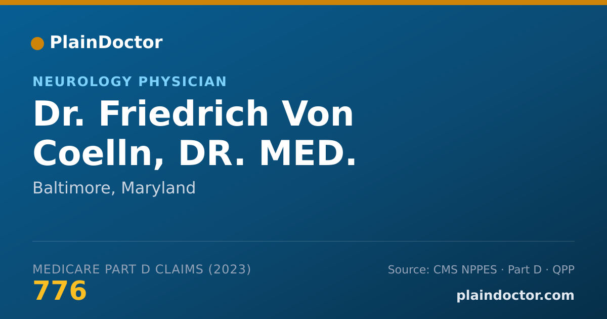 Shareable card for Friedrich Von Coelln, DR. MED. - Neurology Physician, Baltimore, MD