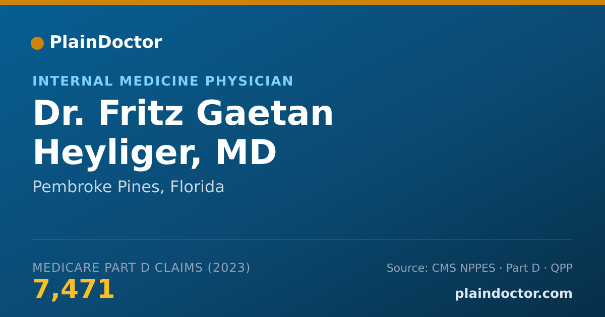 Shareable card for Fritz Gaetan Heyliger, MD - Internal Medicine Physician, Pembroke Pines, FL