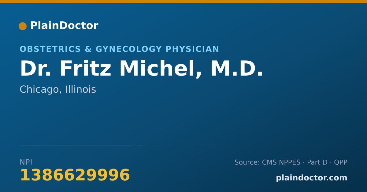 Shareable card for Fritz Michel, M.D. - Obstetrics & Gynecology Physician, Chicago, IL