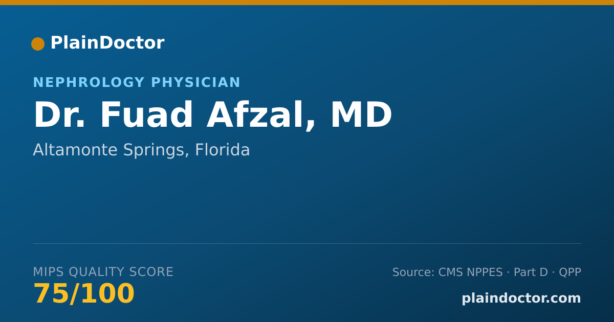 Shareable card for Fuad Afzal, MD - Nephrology Physician, Altamonte Springs, FL