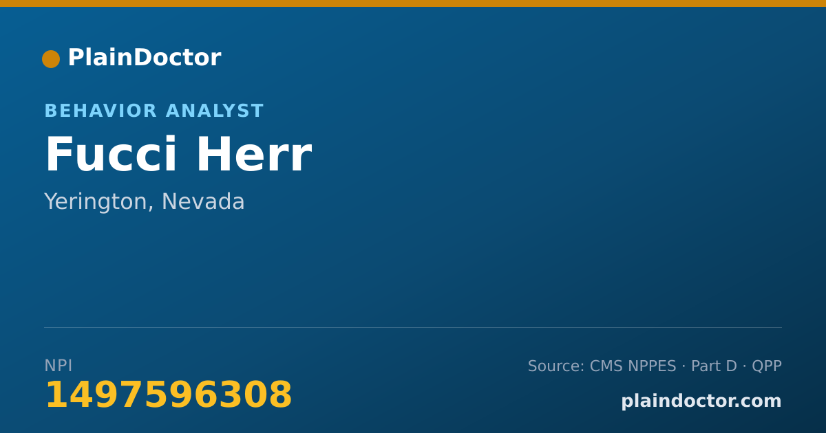 Shareable card for Fucci Herr - Behavior Analyst, Yerington, NV