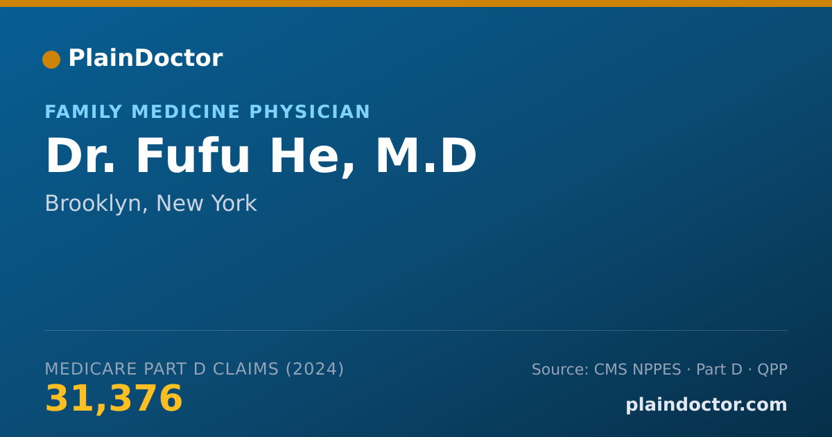 Shareable card for Fufu He, M.D - Family Medicine Physician, Brooklyn, NY