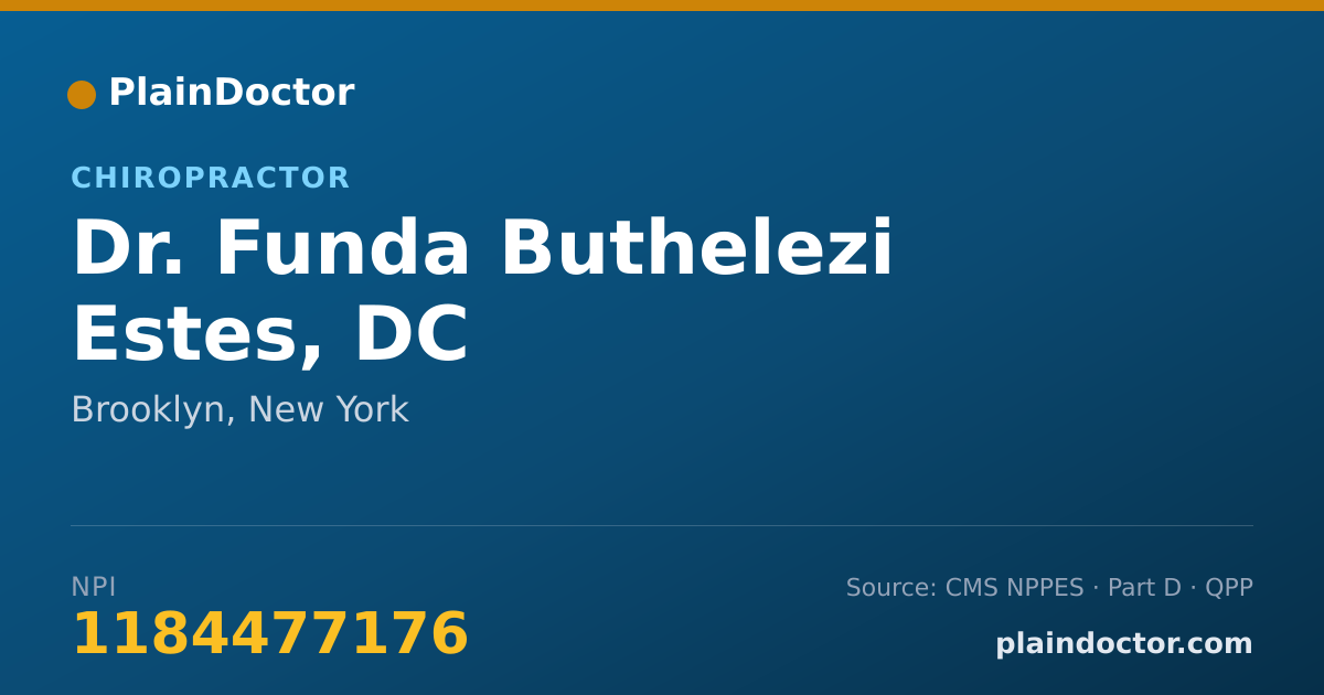 Shareable card for Funda Buthelezi Estes, DC - Chiropractor, Brooklyn, NY