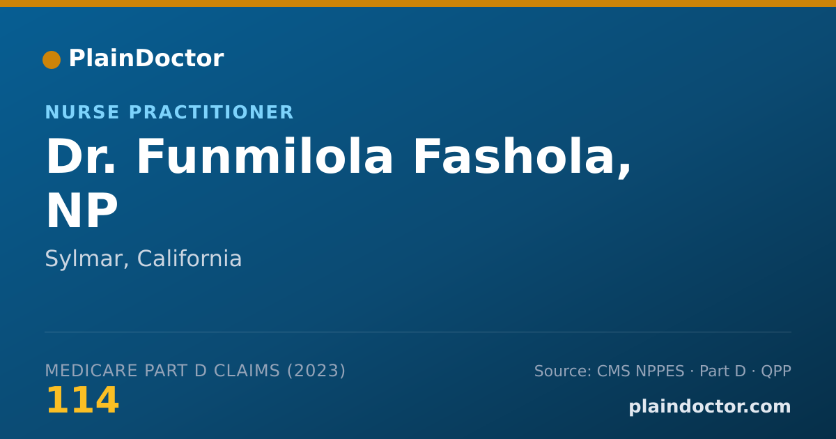 Shareable card for Funmilola Fashola, NP - Nurse Practitioner, Sylmar, CA